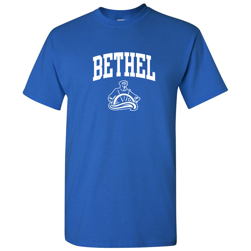 Bethel University Pilots Arch Logo Short Sleeve T Shirt - Royal