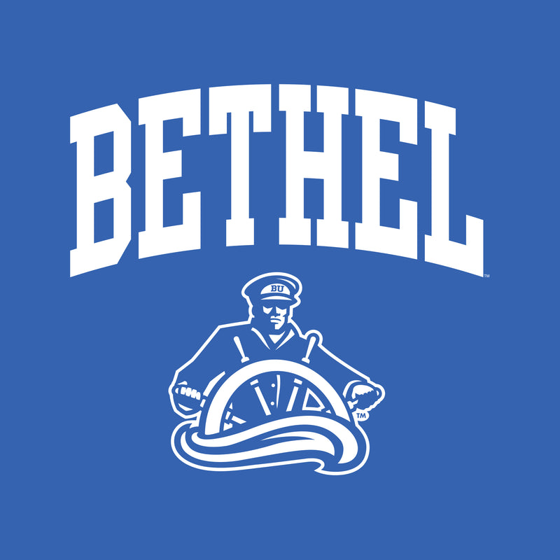 Bethel University Pilots Arch Logo Long Sleeve T Shirt - Royal