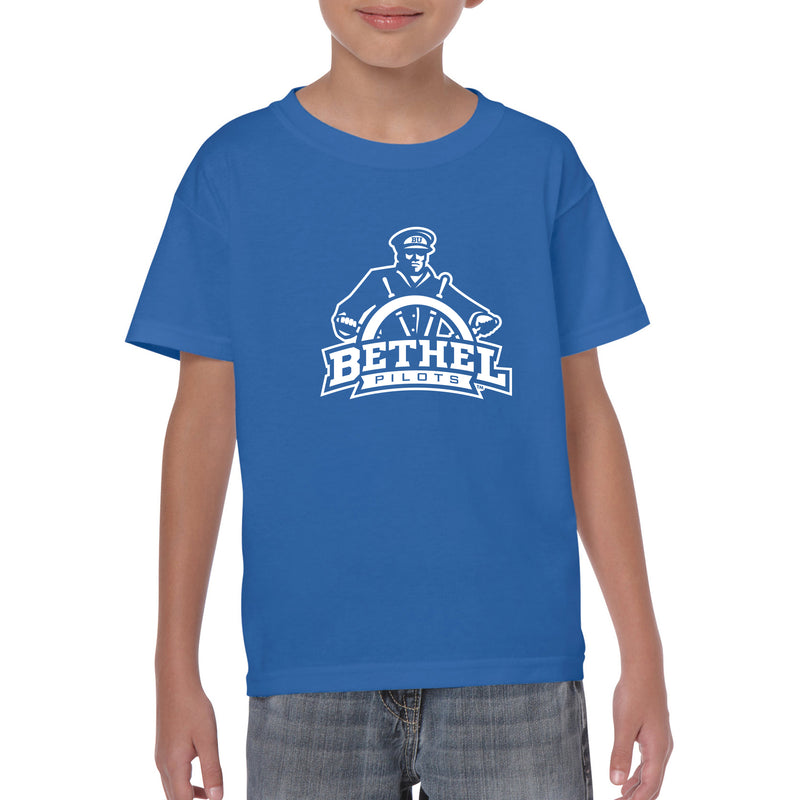 Bethel University Pilots Primary Logo Youth Short Sleeve T Shirt - Royal