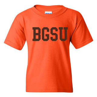 Bowling Green State University Falcons Basic Block Youth Cotton Short Sleeve T Shirt - Orange