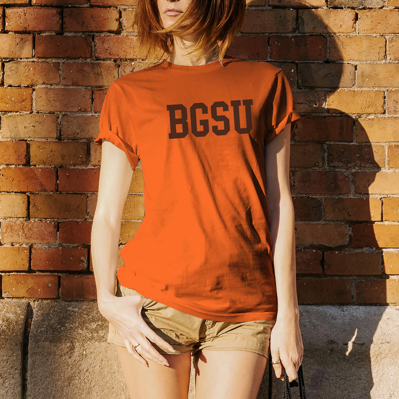 Bowling Green State University Falcons Basic Block Cotton Short Sleeve T Shirt - Orange