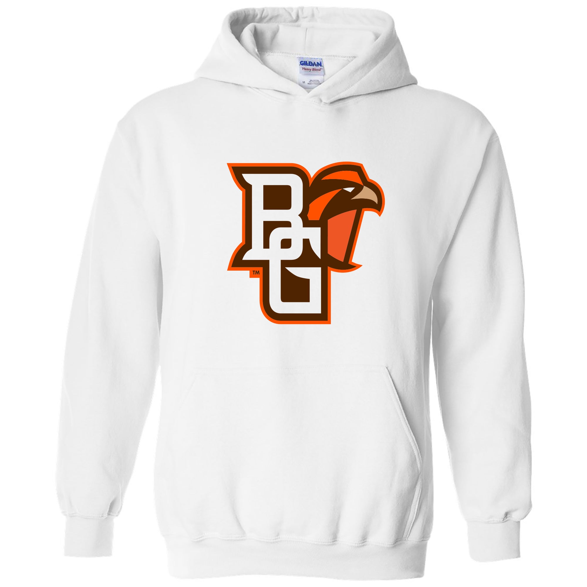 Bowling Green State University Falcons Primary Logo Heavy Blend Hoodie White