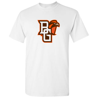 Bowling Green State University Falcons Primary Logo Cotton Short Sleeve T Shirt - White