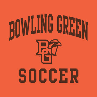 Bowling Green State University Falcons Arch Logo Soccer Basic Cotton Short Sleeve T Shirt - Orange