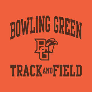 Bowling Green State University Falcons Arch Logo Track & Field Basic Cotton Short Sleeve T Shirt - Orange