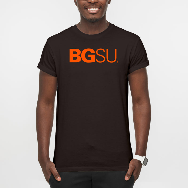 BGSU Bowling Green State University Falcons Institutional Logo T Shirt - Dark Chocolate