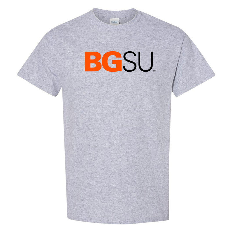 Bowling Green State University Falcons Institutional Logo Cotton Short Sleeve T Shirt - Sport Grey