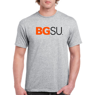 Bowling Green State University Falcons Institutional Logo Cotton Short Sleeve T Shirt - Sport Grey