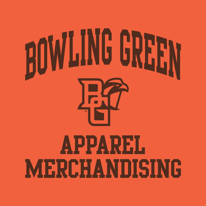 Bowling Green State University Falcons Arch Logo Apparel Merchandising Basic Cotton Short Sleeve T Shirt - Orange