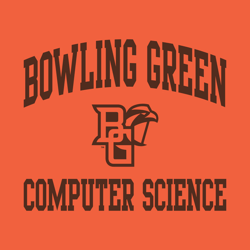 Bowling Green State University Falcons Arch Logo Computer Science Basic Cotton Short Sleeve T Shirt - Orange