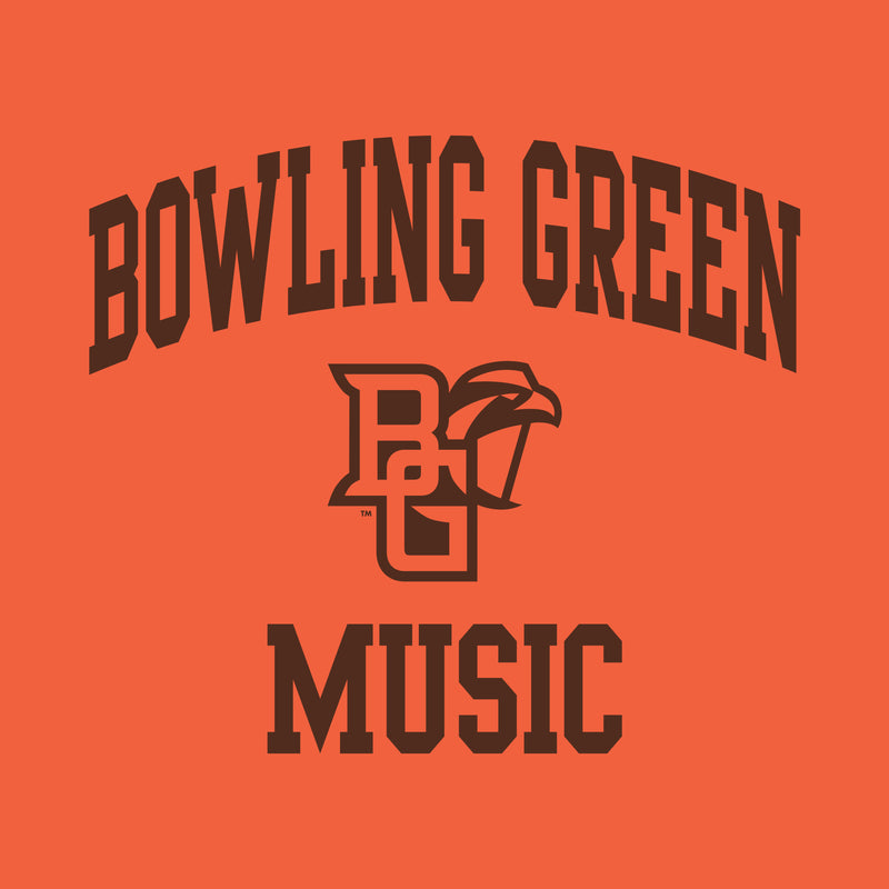 Bowling Green State University Falcons Arch Logo Music Basic Cotton Short Sleeve T Shirt - Orange