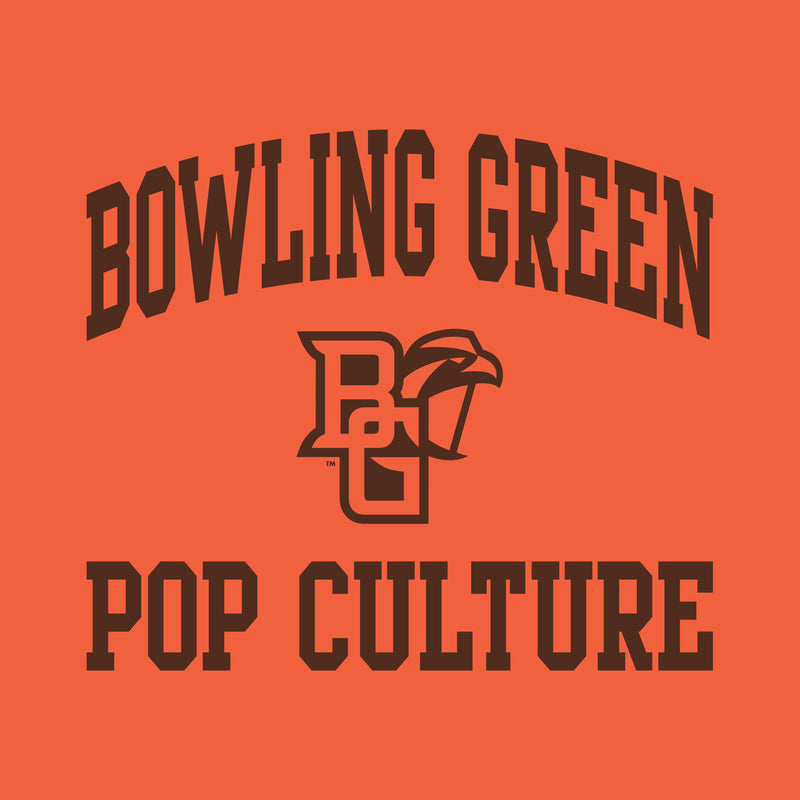 Bowling Green State University Falcons Arch Logo Pop Culture Basic Cotton Short Sleeve T Shirt - Orange