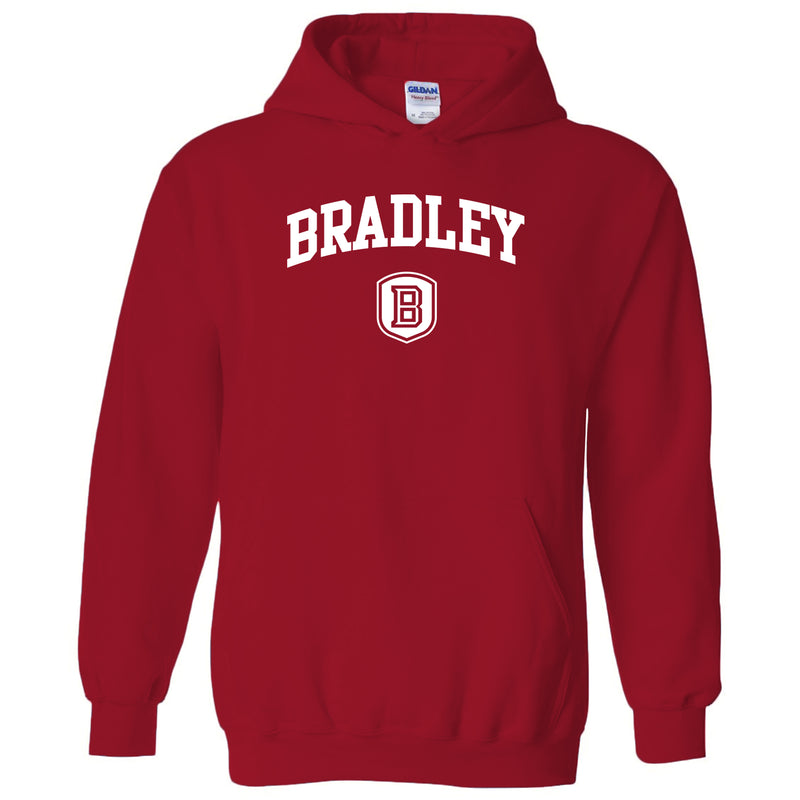 Bradley University Braves Arch Logo Heavy Blend Hoodie  - Red