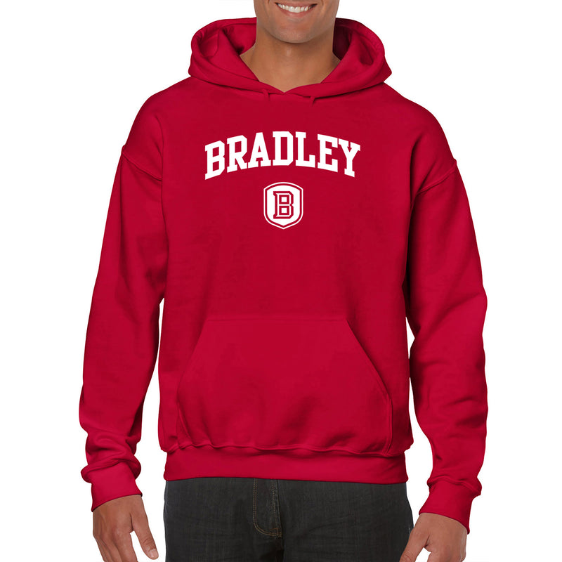 Bradley University Braves Arch Logo Heavy Blend Hoodie  - Red