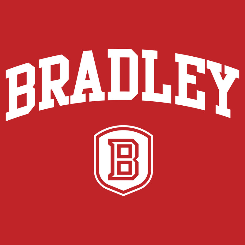 Bradley University Braves Arch Logo Basic Cotton Short Sleeve T Shirt - Red