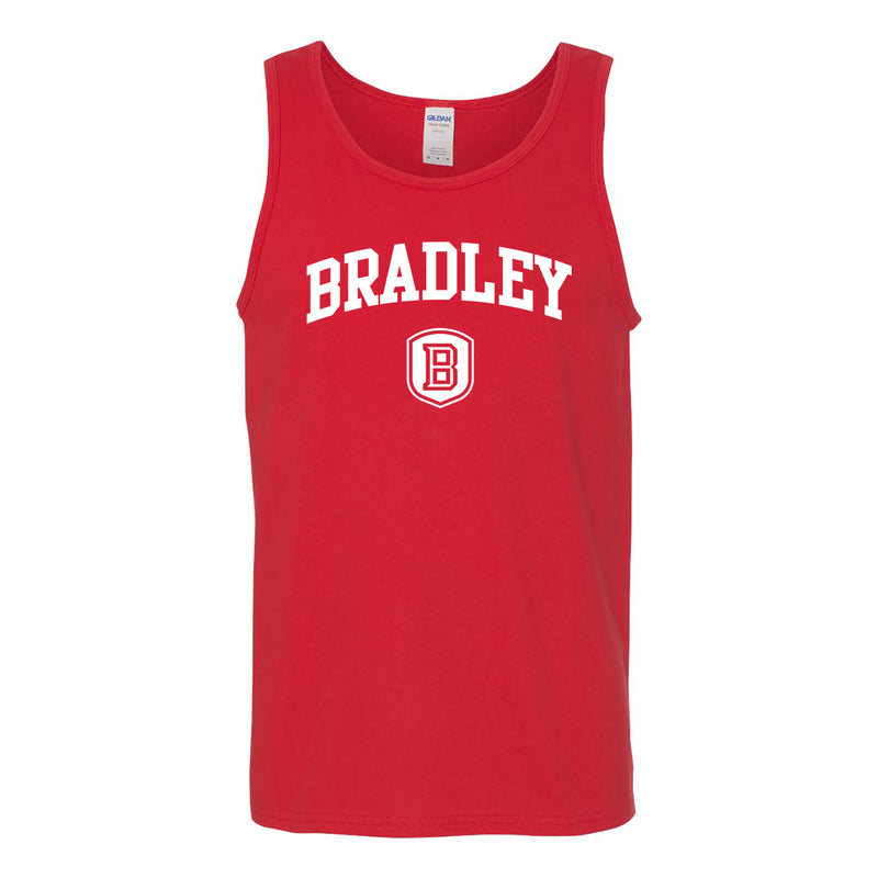 Bradley University Braves Arch Logo Heavy Cotton Tank Top  - Red