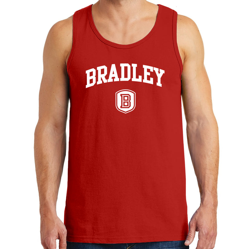 Bradley University Braves Arch Logo Heavy Cotton Tank Top  - Red