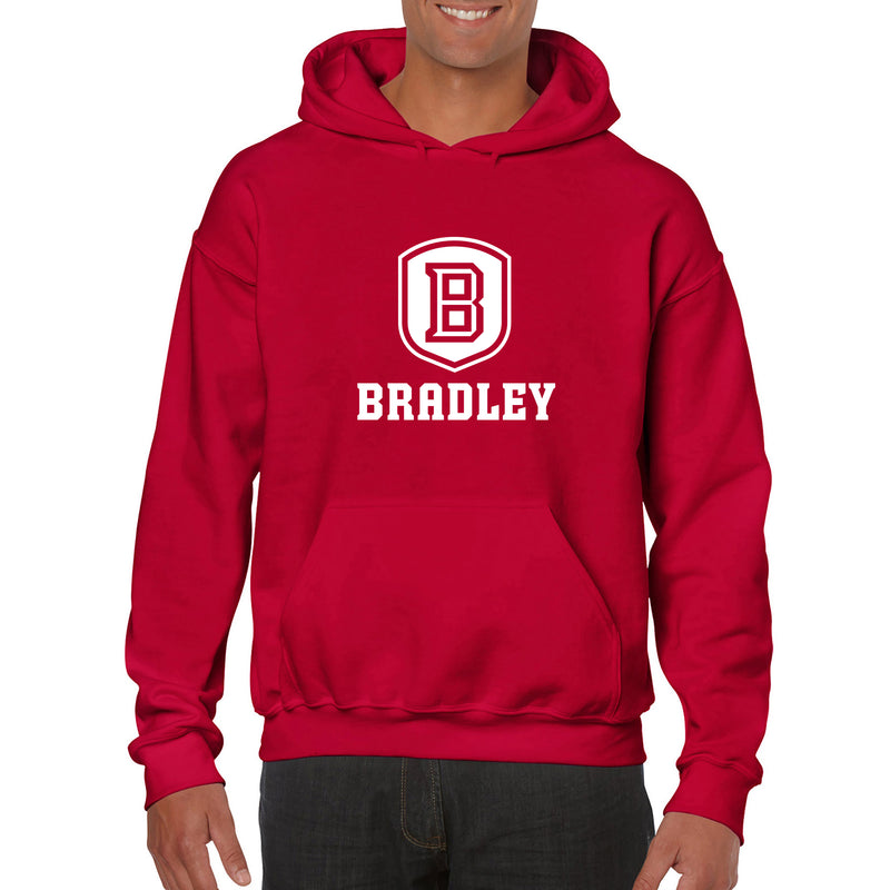 Bradley University Braves Primary Logo Heavy Blend Hoodie - Red