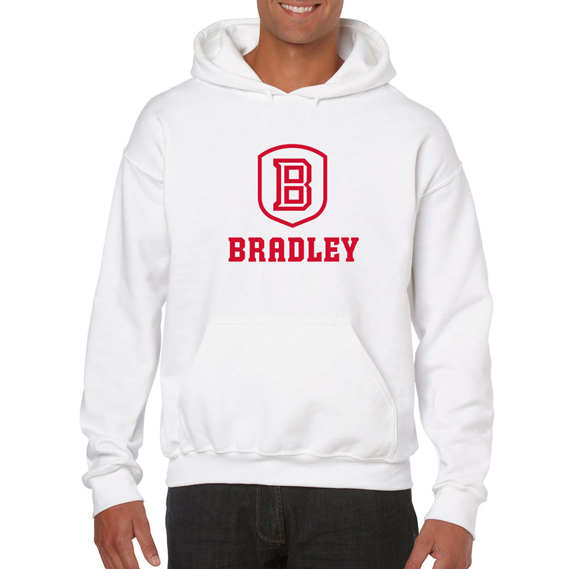 Bradley University Braves Primary Logo Heavy Blend Hoodie - White