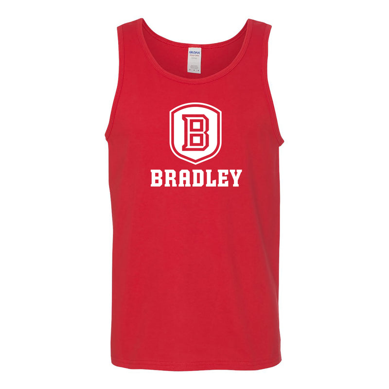 Bradley University Braves Primary Logo Heavy Cotton Tank Top - Red