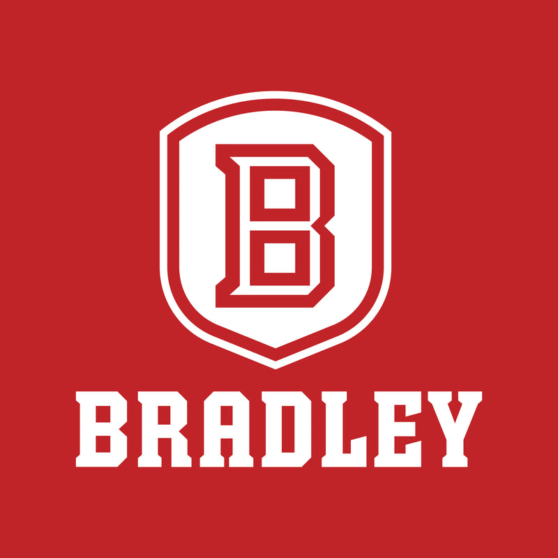 Bradley University Braves Primary Logo Basic Cotton Long Sleeve T Shirt - Red