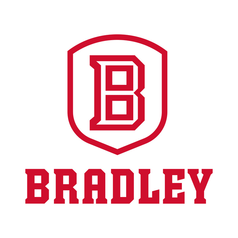 Bradley University Braves Primary Logo Basic Cotton Short Sleeve T Shirt - White