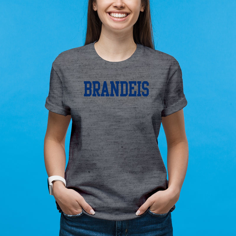 Brandeis Judges Basic Block T Shirt - Graphite Heather