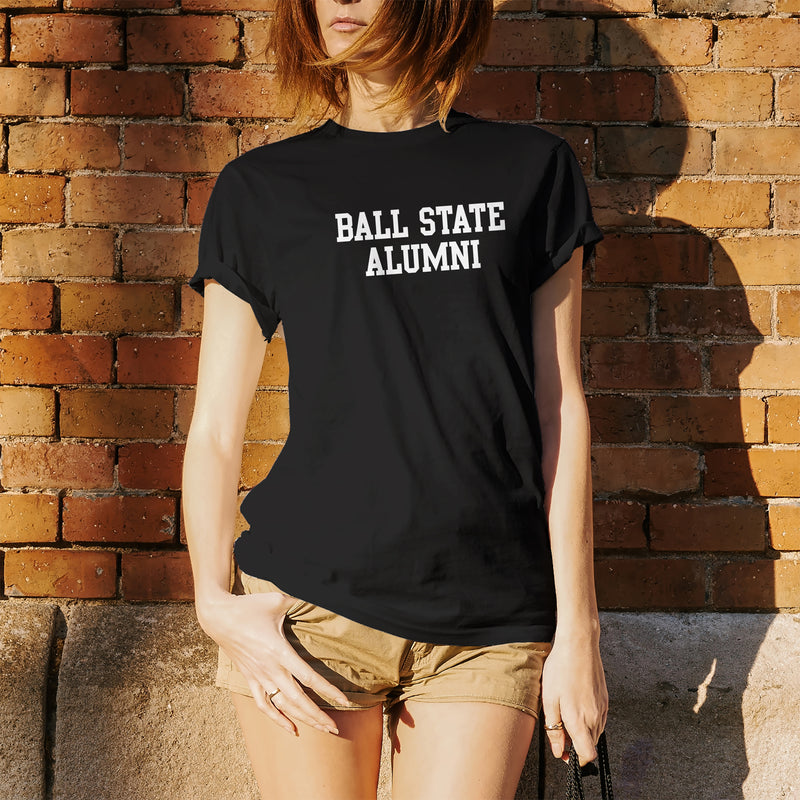 Ball State University Cardinals Basic Block Alumni Short Sleeve T Shirt - Black