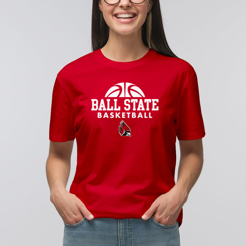 Ball State University Cardinals Basketball Hype Short Sleeve T Shirt - Red