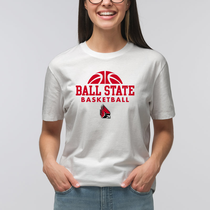 Ball State University Cardinals Basketball Hype Short Sleeve T Shirt - White