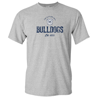 Butler University Bulldogs Established Arch Logo Short Sleeve T Shirt - Sport Grey