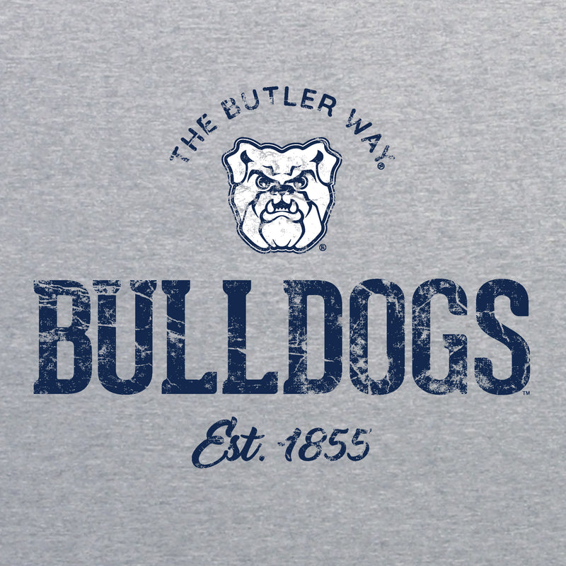 Butler University Bulldogs Established Arch Logo Short Sleeve T Shirt - Sport Grey