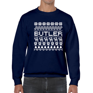 Butler University Bulldogs Ugly Holiday Sweater Crewneck - Navy