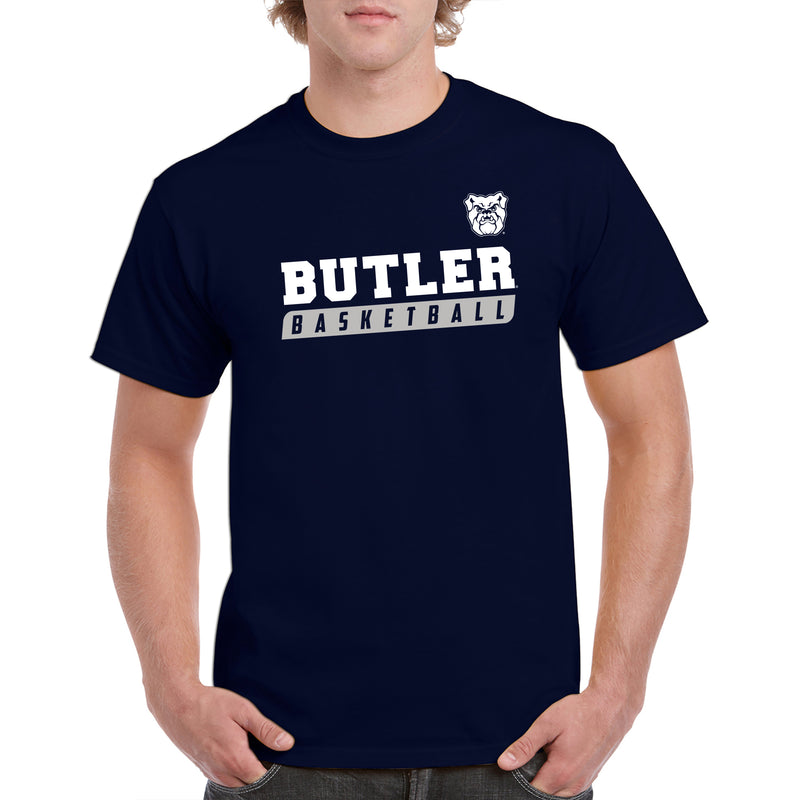 Butler University Bulldogs Basketball Slant Short Sleeve T Shirt - Navy