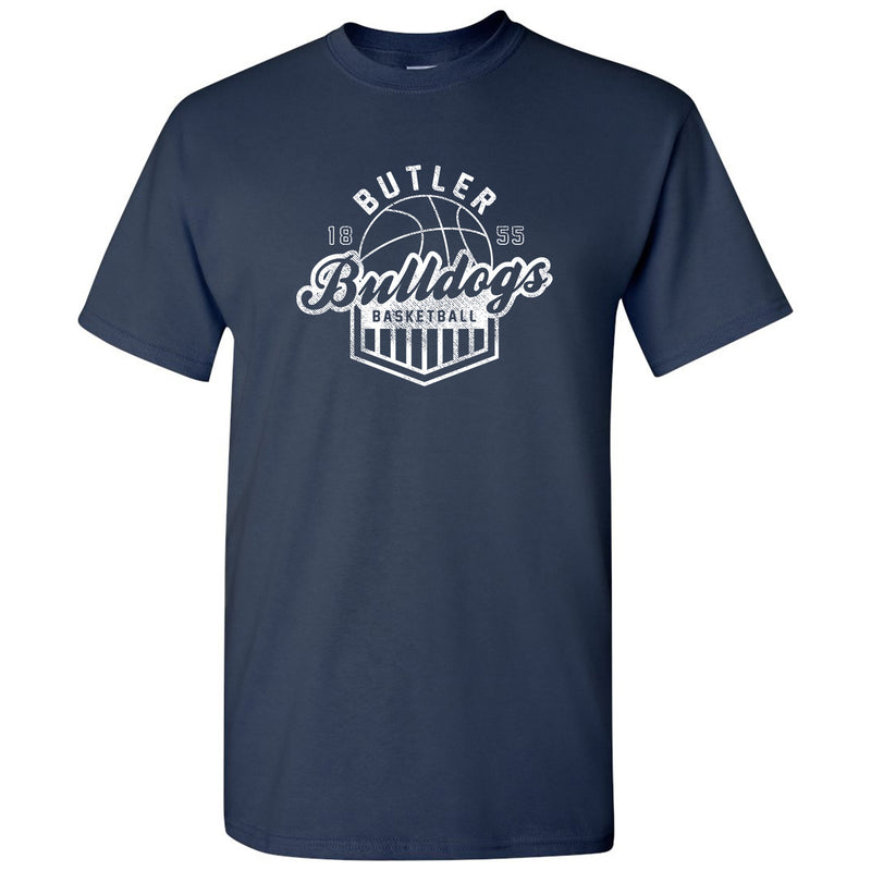 Butler University Bulldogs Vintage Basketball Shield Short Sleeve T Shirt - Navy
