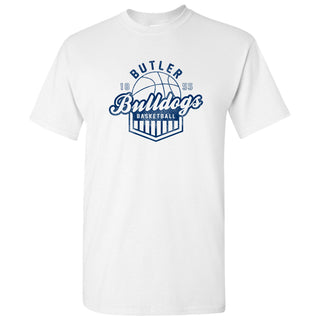 Butler University Bulldogs Vintage Basketball Shield Short Sleeve T Shirt - White