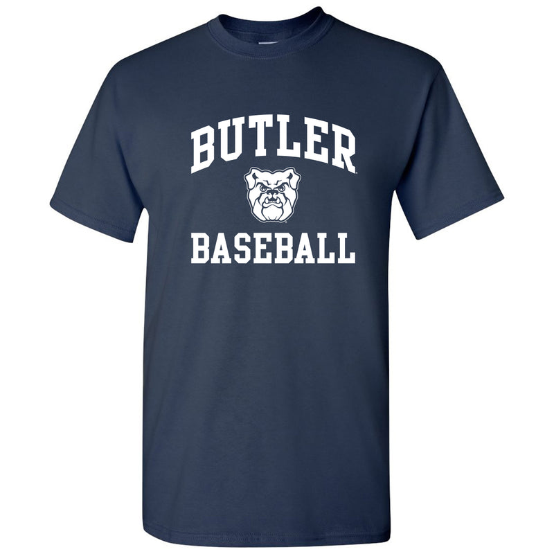 Butler University Bulldogs Arch Logo Baseball Short Sleeve T Shirt - Navy