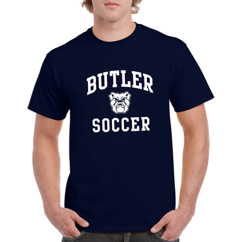Butler University Bulldogs Arch Logo Soccer Short Sleeve T Shirt - Navy