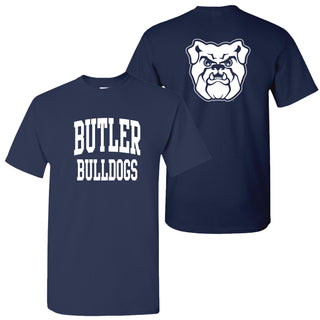 Butler University Bulldogs Front Back Print Short Sleeve T Shirt - Navy