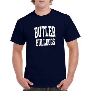 Butler University Bulldogs Front Back Print Short Sleeve T Shirt - Navy