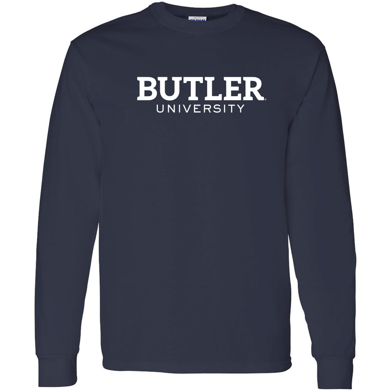 Butler University Bulldogs Institutional Logo Long Sleeve T Shirt - Navy