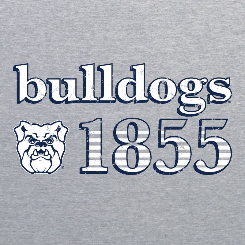 Butler University Bulldogs Throwback Year Stripe Heavy Blend Crewneck - Sport Grey