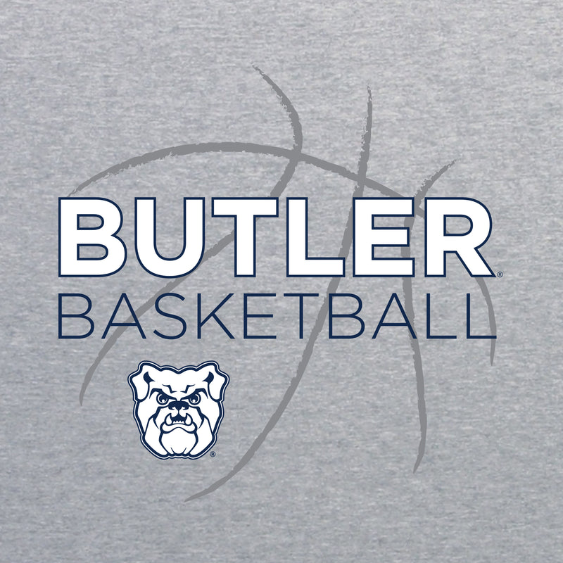 Butler University Bulldogs Basketball Sketch Basic Cotton Short Sleeve T Shirt - Sport Grey