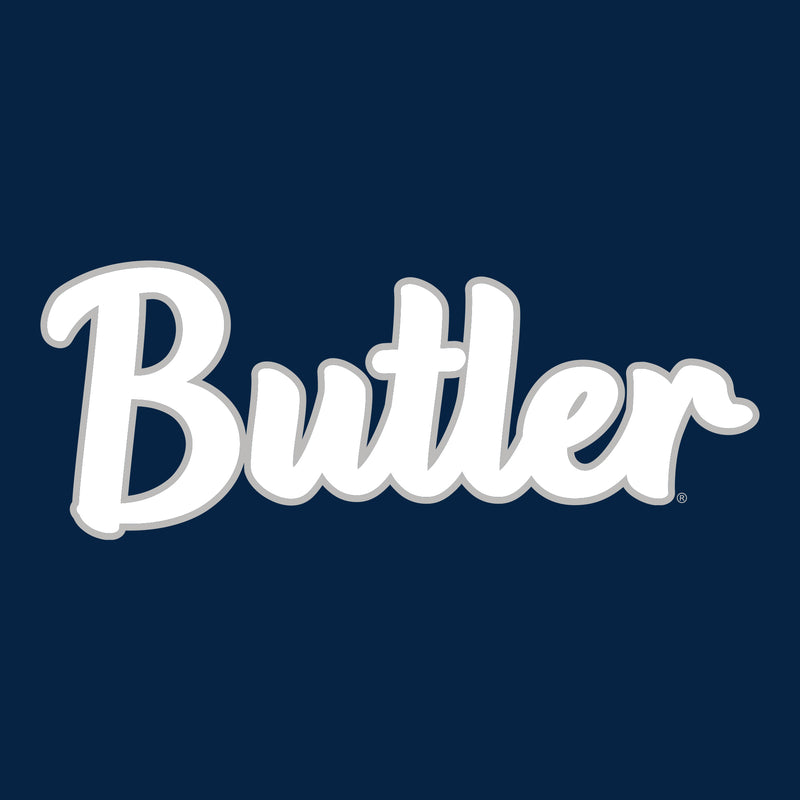 Butler University Bulldogs Basic Script Cotton Long Sleeve T Shirt - Navy