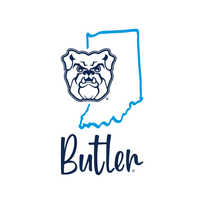Butler University Bulldogs Playful Sketch Basic Cotton Short Sleeve T Shirt - White