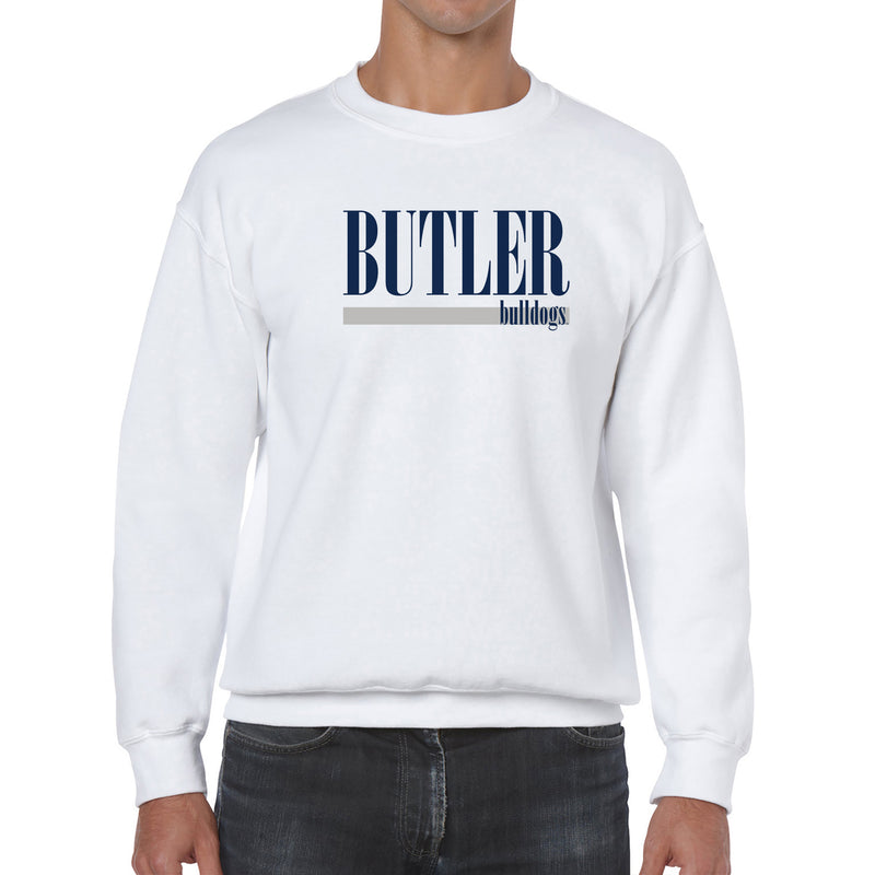 Butler University Bulldogs Boldline Basic Cotton Crewneck Sweatshirt - White