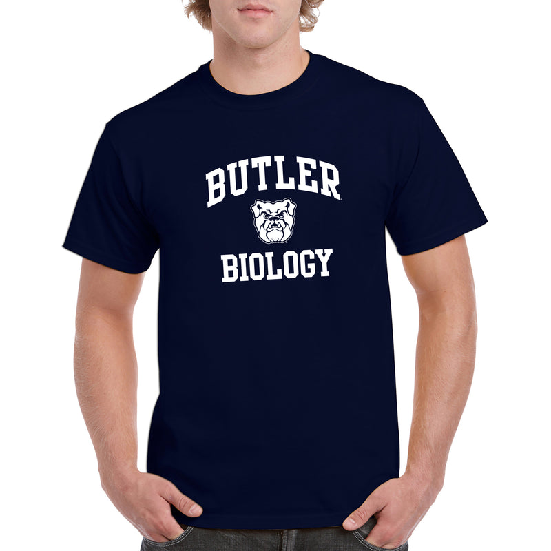 Butler University Bulldogs Arch Logo Biology Short Sleeve T Shirt - Navy