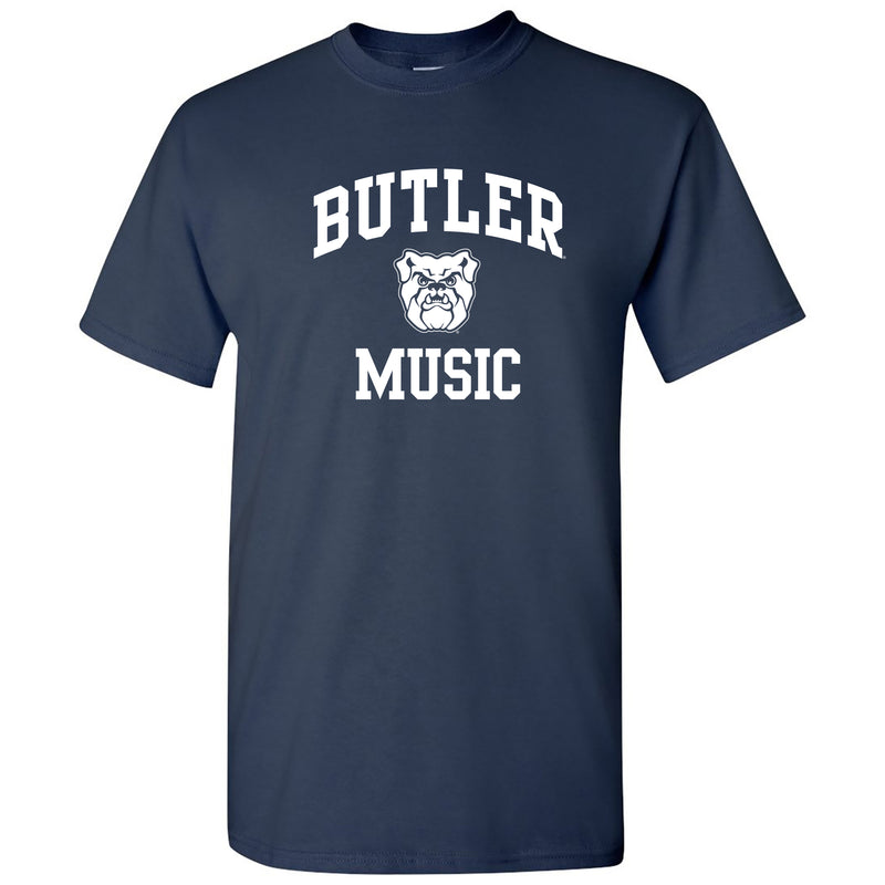Butler University Bulldogs Arch Logo Music Short Sleeve T Shirt - Navy