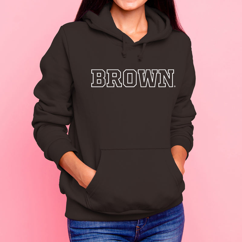 Brown University Bears Basic Block Hoodie - Dark Chocolate