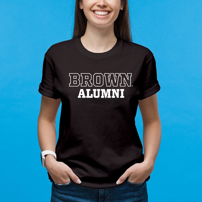 Brown University Bears Basic Block Alumni Short Sleeve T Shirt - Dark Chocolate
